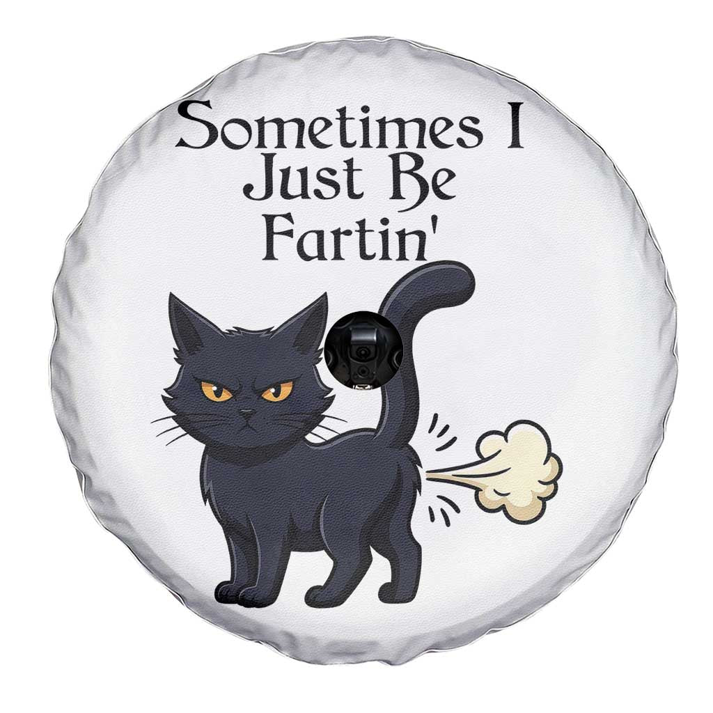 Funny Black Cat Bathroom Humor Spare Tire Cover Sometimes I Just Be Fartin