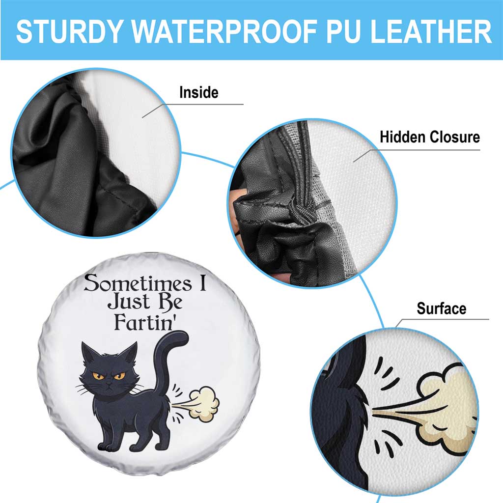 Funny Black Cat Bathroom Humor Spare Tire Cover Sometimes I Just Be Fartin