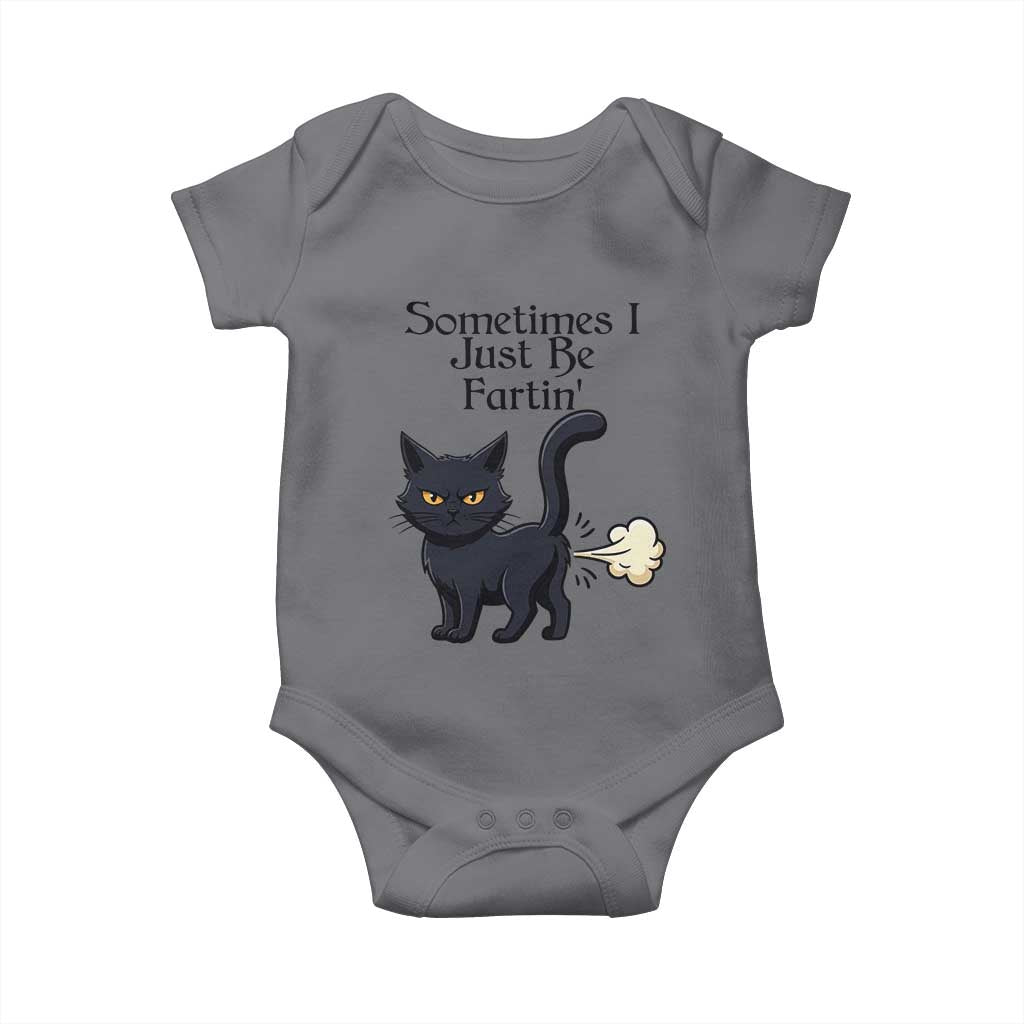 Funny Black Cat Bathroom Humor Baby Onesie Sometimes I Just Be Fartin