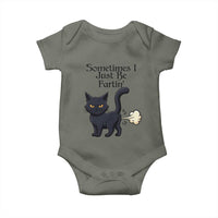 Funny Black Cat Bathroom Humor Baby Onesie Sometimes I Just Be Fartin
