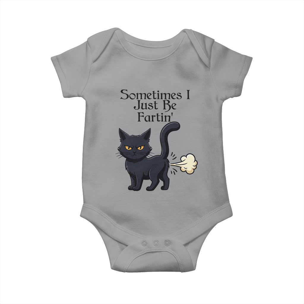 Funny Black Cat Bathroom Humor Baby Onesie Sometimes I Just Be Fartin