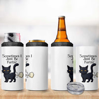 Funny Black Cat Bathroom Humor 4 in 1 Can Cooler Tumbler Sometimes I Just Be Fartin