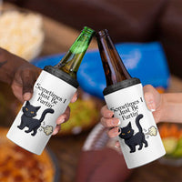 Funny Black Cat Bathroom Humor 4 in 1 Can Cooler Tumbler Sometimes I Just Be Fartin