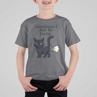 Funny Black Cat Bathroom Humor T Shirt For Kid Sometimes I Just Be Fartin