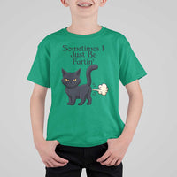 Funny Black Cat Bathroom Humor T Shirt For Kid Sometimes I Just Be Fartin