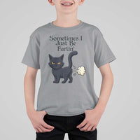 Funny Black Cat Bathroom Humor T Shirt For Kid Sometimes I Just Be Fartin