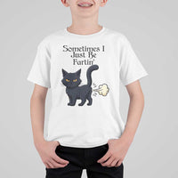 Funny Black Cat Bathroom Humor T Shirt For Kid Sometimes I Just Be Fartin