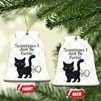 Funny Black Cat Bathroom Humor Ceramic Ornament Sometimes I Just Be Fartin