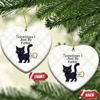 Funny Black Cat Bathroom Humor Ceramic Ornament Sometimes I Just Be Fartin