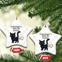 Funny Black Cat Bathroom Humor Ceramic Ornament Sometimes I Just Be Fartin
