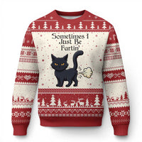 Funny Black Cat Bathroom Humor Ugly Christmas Sweater Sometimes I Just Be Fartin