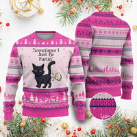 Funny Black Cat Bathroom Humor Ugly Christmas Sweater Sometimes I Just Be Fartin