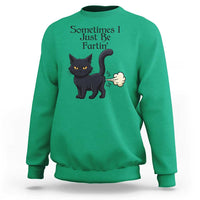 Funny Black Cat Bathroom Humor Sweatshirt Sometimes I Just Be Fartin