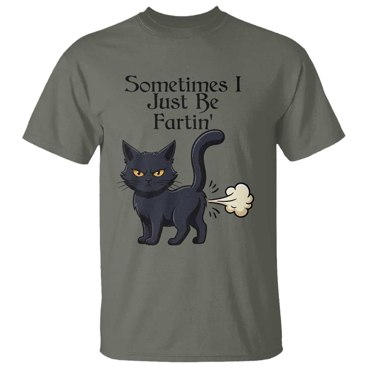 Funny Black Cat Bathroom Humor T Shirt Sometimes I Just Be Fartin