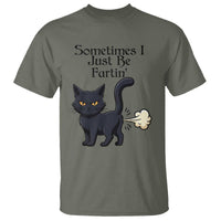 Funny Black Cat Bathroom Humor T Shirt Sometimes I Just Be Fartin