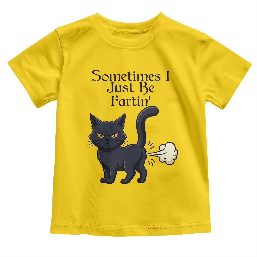 Funny Black Cat Bathroom Humor Toddler T Shirt Sometimes I Just Be Fartin