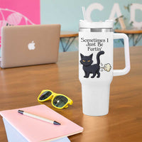 Funny Black Cat Bathroom Humor Tumbler With Handle Sometimes I Just Be Fartin