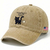 Funny Black Cat Bathroom Humor Washed Cotton Baseball Cap Sometimes I Just Be Fartin