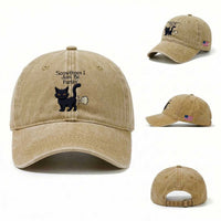 Funny Black Cat Bathroom Humor Washed Cotton Baseball Cap Sometimes I Just Be Fartin