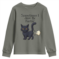 Funny Black Cat Bathroom Humor Youth Sweatshirt Sometimes I Just Be Fartin