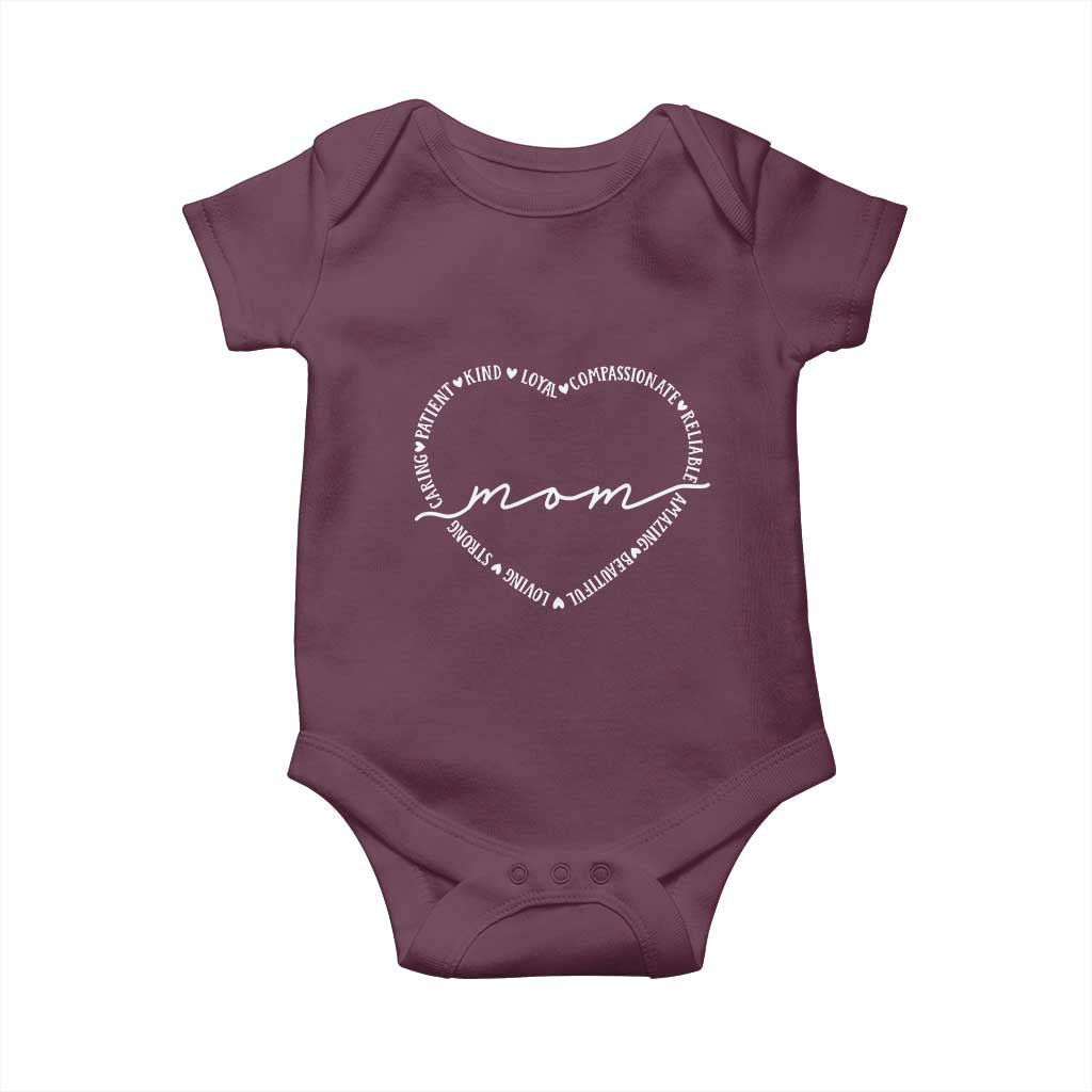 Mothers Day Mom Quotes Baby Onesie Heart Shape Loving Typography Gift