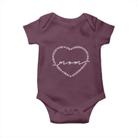 Mothers Day Mom Quotes Baby Onesie Heart Shape Loving Typography Gift