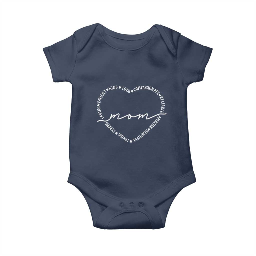 Mothers Day Mom Quotes Baby Onesie Heart Shape Loving Typography Gift