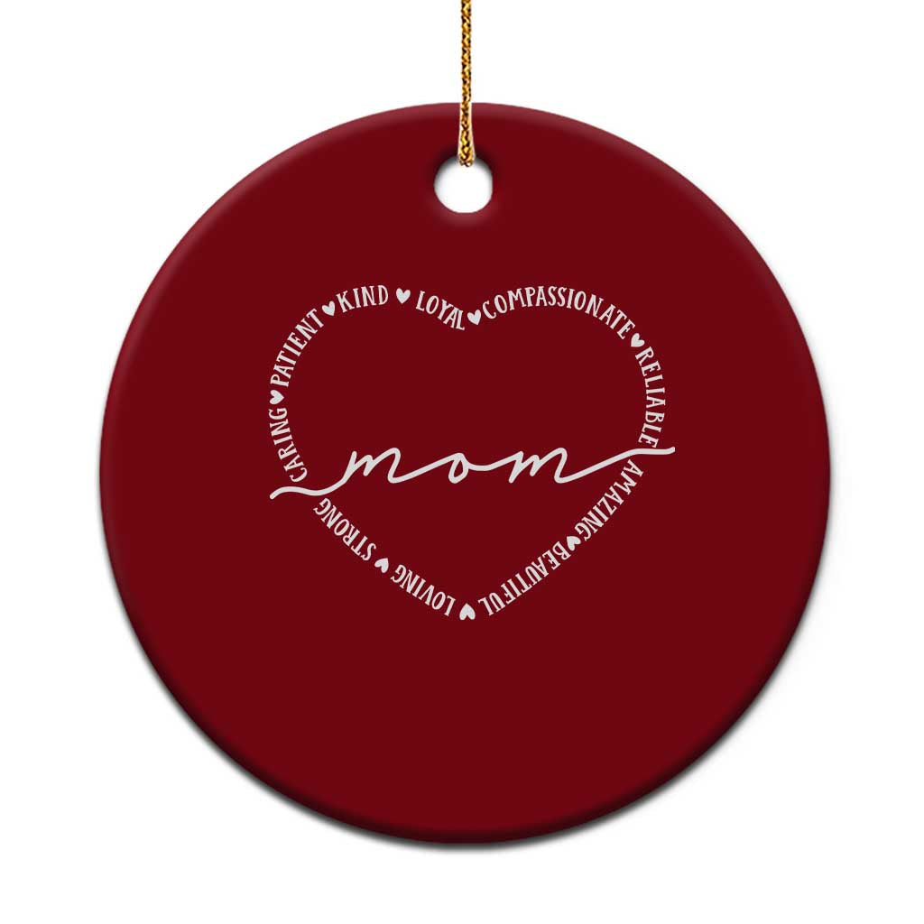 Mothers Day Mom Quotes Ceramic Ornament Heart Shape Loving Typography Gift