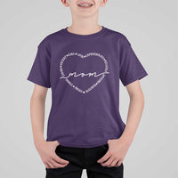 Mothers Day Mom Quotes T Shirt For Kid Heart Shape Loving Typography Gift
