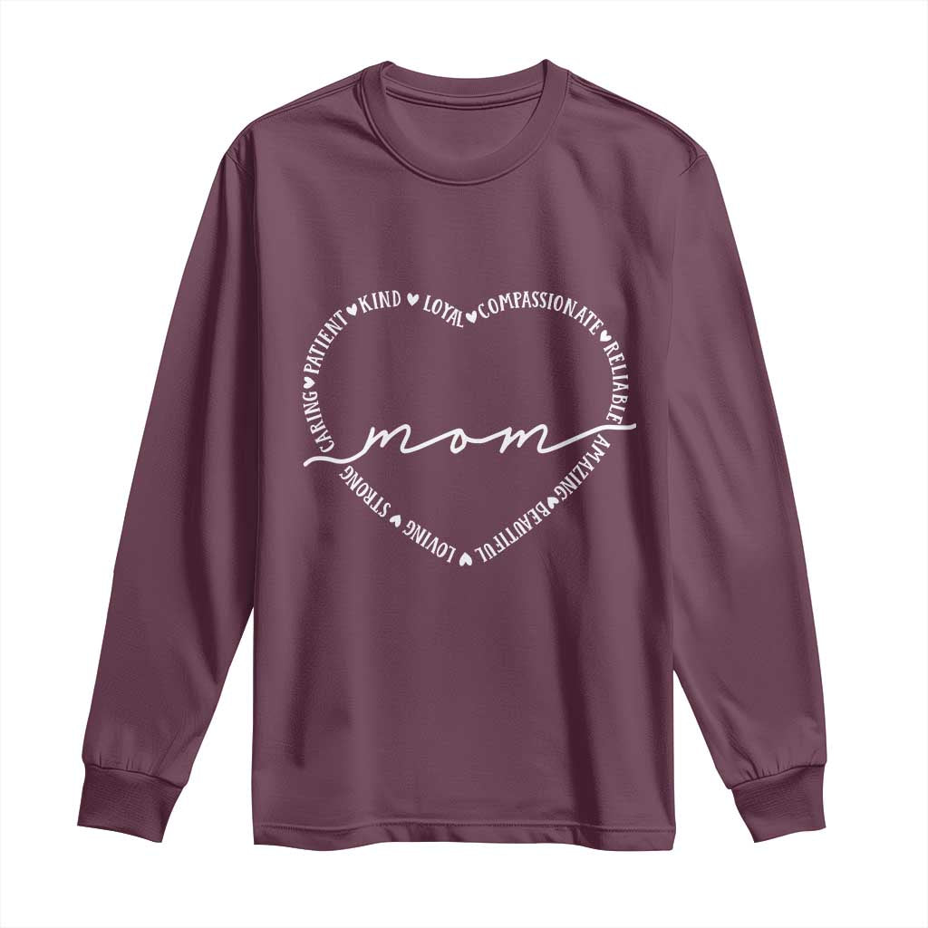 Mothers Day Mom Quotes Long Sleeve Shirt Heart Shape Loving Typography Gift