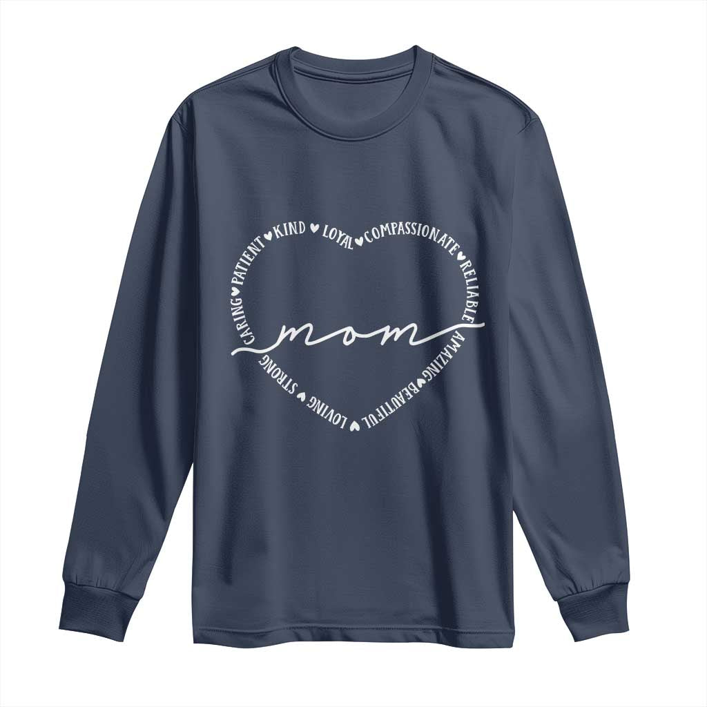 Mothers Day Mom Quotes Long Sleeve Shirt Heart Shape Loving Typography Gift