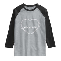 Mothers Day Mom Quotes Raglan Shirt Heart Shape Loving Typography Gift