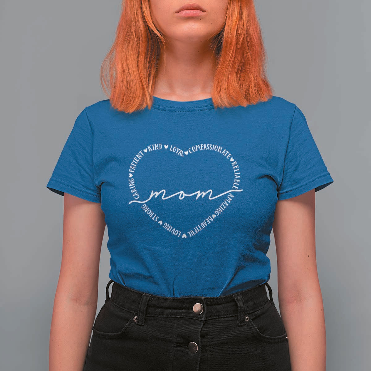 Mothers Day Mom Quotes T Shirt For Women Heart Shape Loving Typography Gift