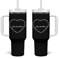 Mothers Day Mom Quotes Tumbler With Handle Heart Shape Loving Typography Gift