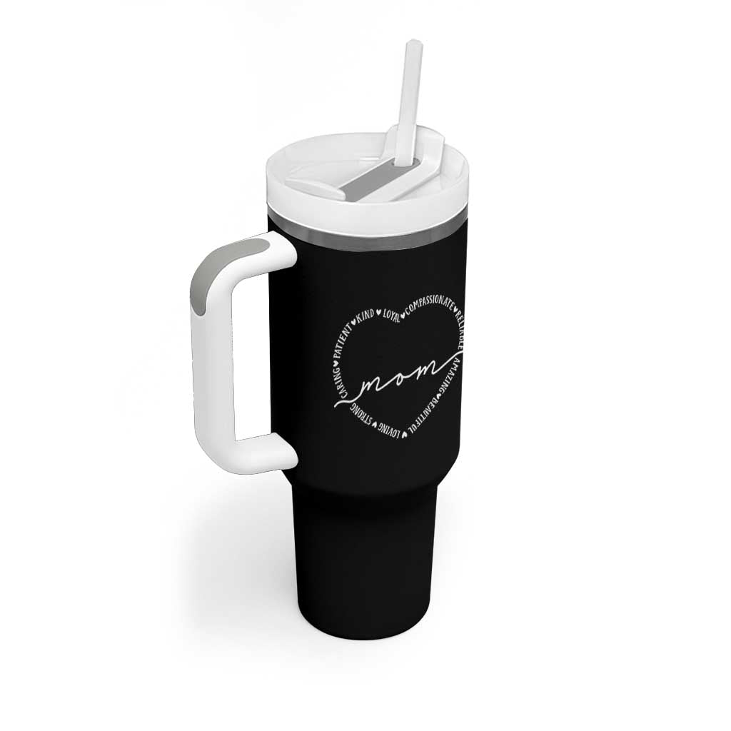 Mothers Day Mom Quotes Tumbler With Handle Heart Shape Loving Typography Gift