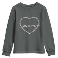 Mothers Day Mom Quotes Youth Sweatshirt Heart Shape Loving Typography Gift