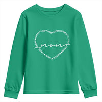 Mothers Day Mom Quotes Youth Sweatshirt Heart Shape Loving Typography Gift