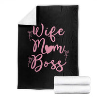 Funny Wife Mom Boss Throw Blanket Girly Pink Bows Mothers Day Gift