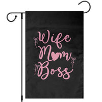 Funny Wife Mom Boss Garden Flag Girly Pink Bows Mothers Day Gift