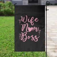 Funny Wife Mom Boss Garden Flag Girly Pink Bows Mothers Day Gift