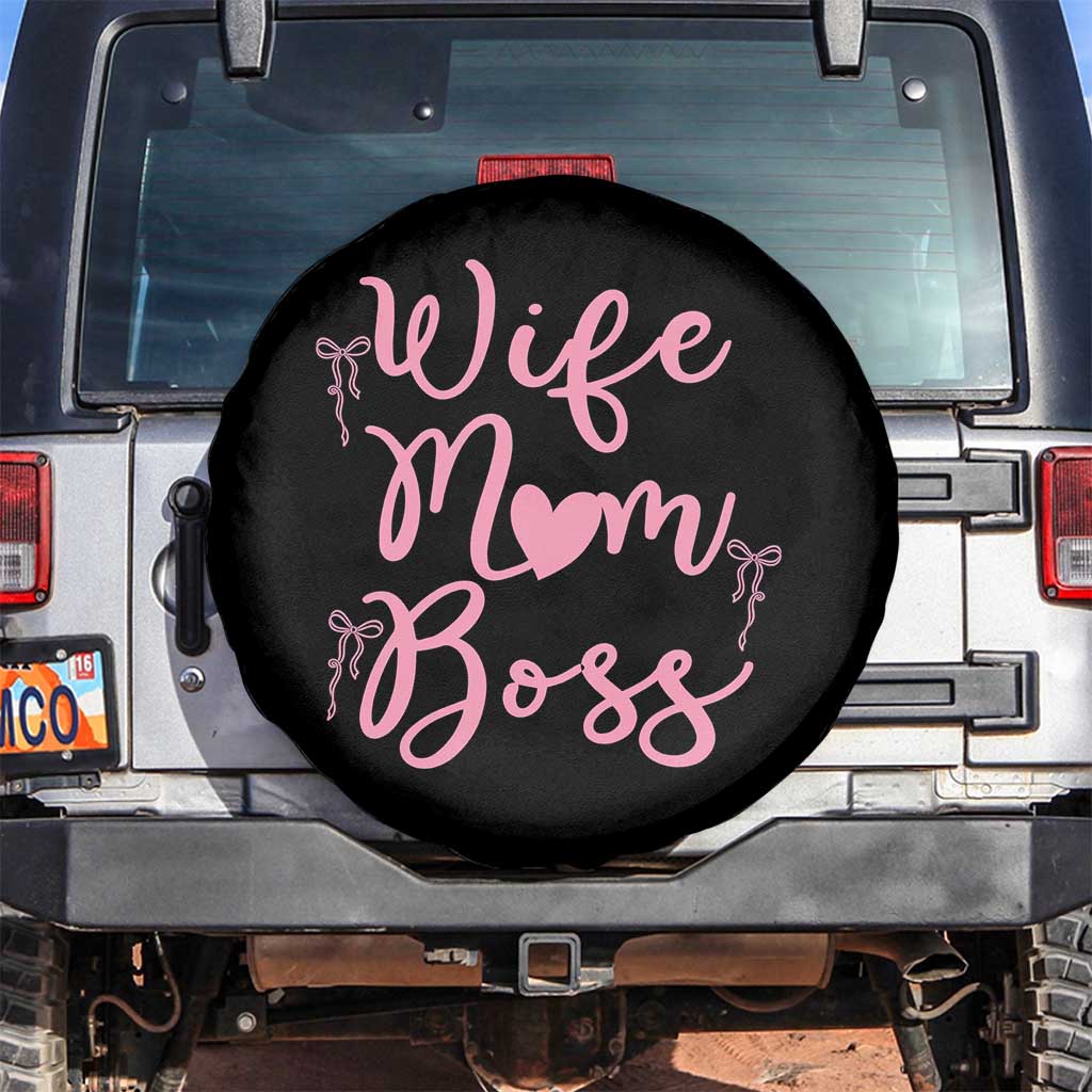 Funny Wife Mom Boss Spare Tire Cover Girly Pink Bows Mothers Day Gift