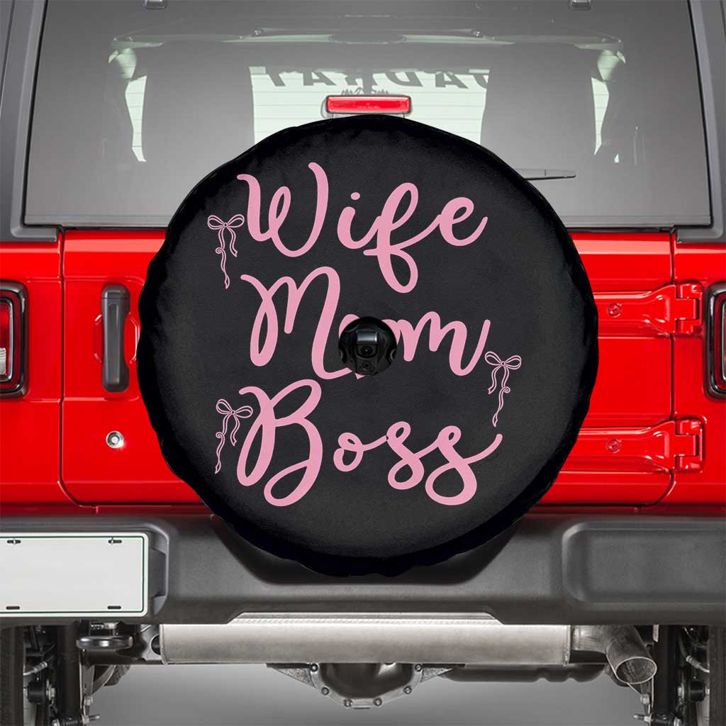 Funny Wife Mom Boss Spare Tire Cover Girly Pink Bows Mothers Day Gift
