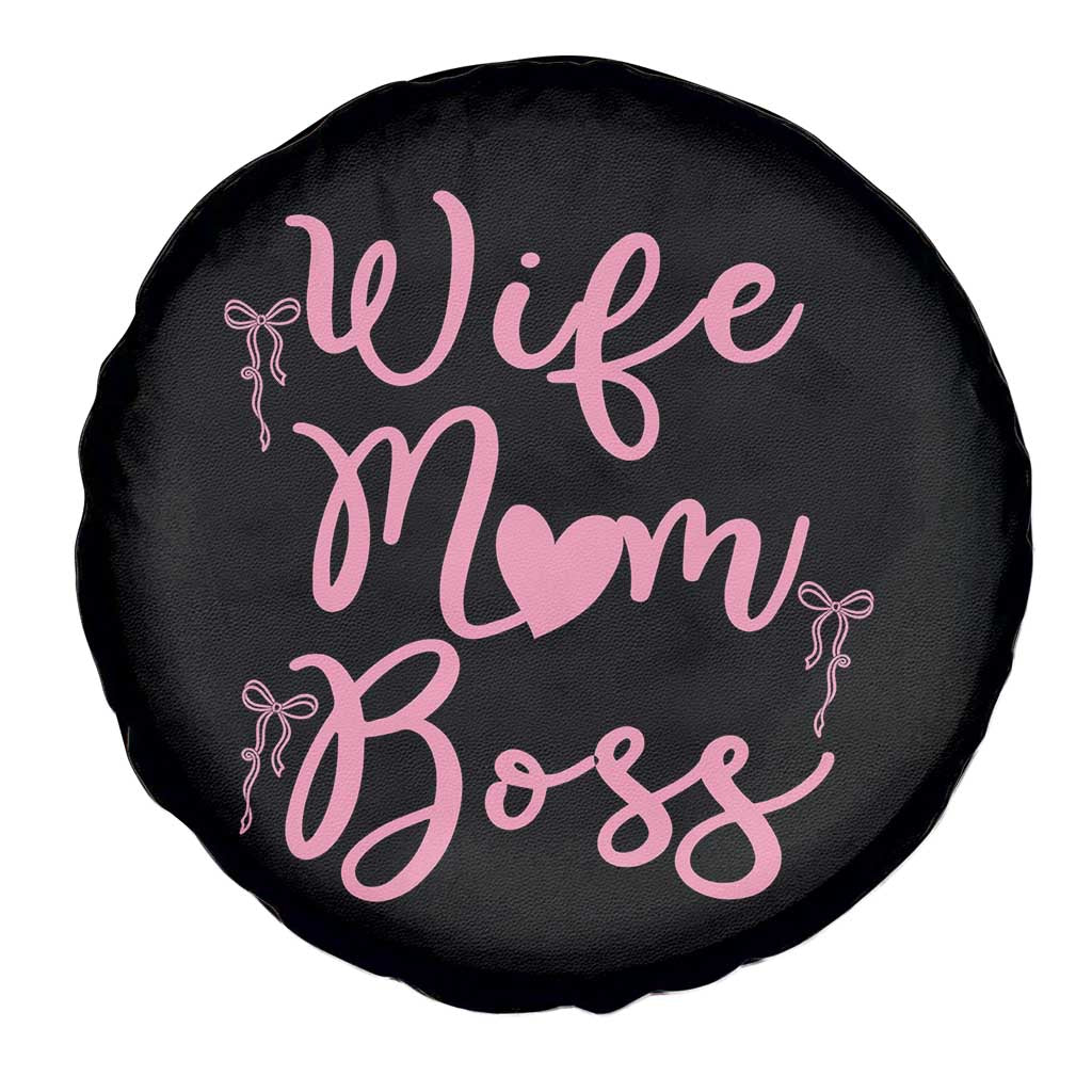 Funny Wife Mom Boss Spare Tire Cover Girly Pink Bows Mothers Day Gift