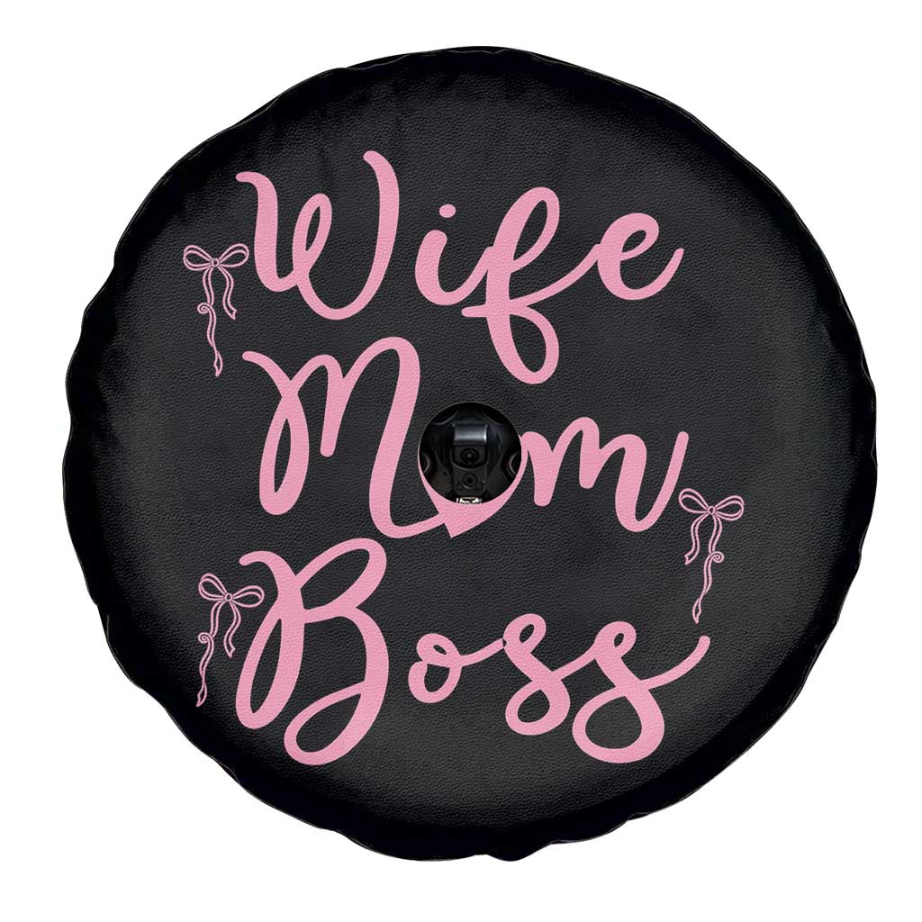 Funny Wife Mom Boss Spare Tire Cover Girly Pink Bows Mothers Day Gift