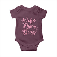 Funny Wife Mom Boss Baby Onesie Girly Pink Bows Mothers Day Gift
