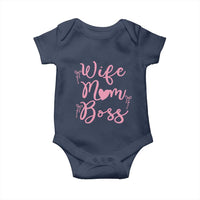 Funny Wife Mom Boss Baby Onesie Girly Pink Bows Mothers Day Gift