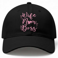 Funny Wife Mom Boss Baseball Cap Girly Pink Bows Mothers Day Gift