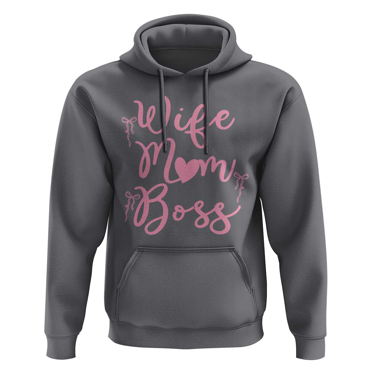 Funny Wife Mom Boss Hoodie Girly Pink Bows Mothers Day Gift
