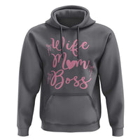 Funny Wife Mom Boss Hoodie Girly Pink Bows Mothers Day Gift