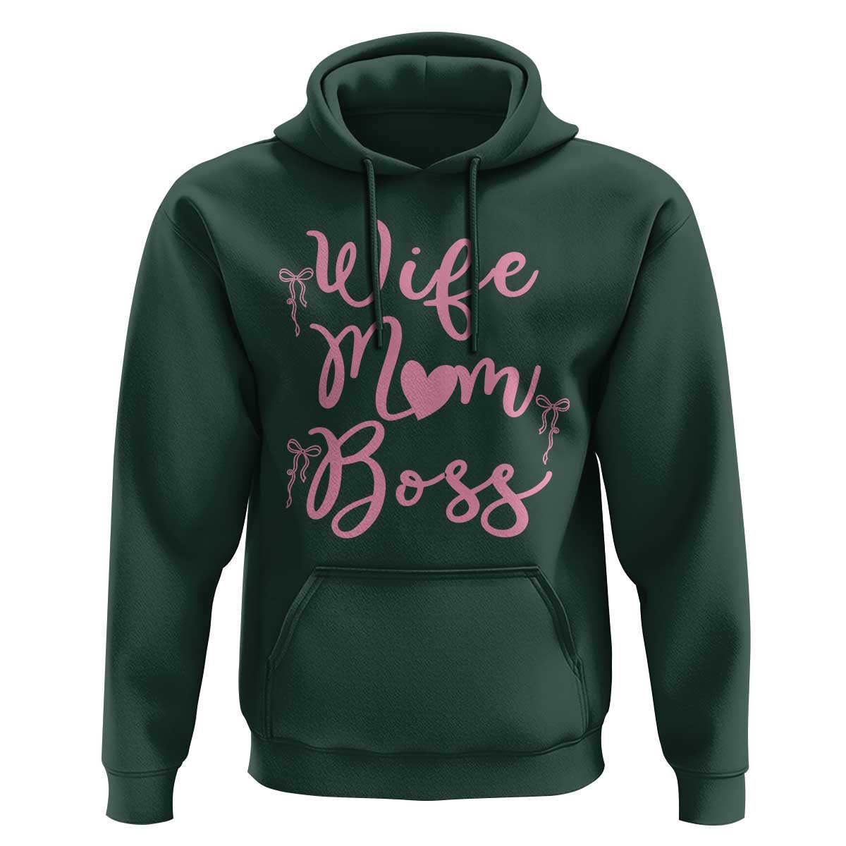 Funny Wife Mom Boss Hoodie Girly Pink Bows Mothers Day Gift